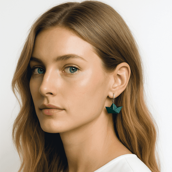 Pendientes barco de papel