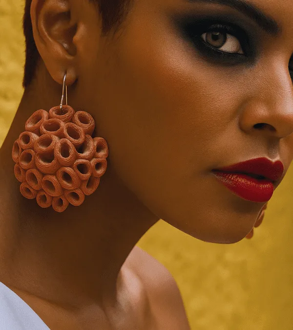 Pendientes coral de fuego