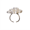 Large ring for women. Sustainable fashion, white color