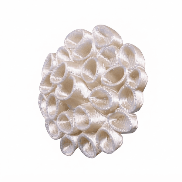 Large ring for women. Sustainable fashion, white color