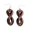 phoenix-medium-isolated Phoenix Medium long earrings for women, 3D infinity design, Chocolate color, autumn collection