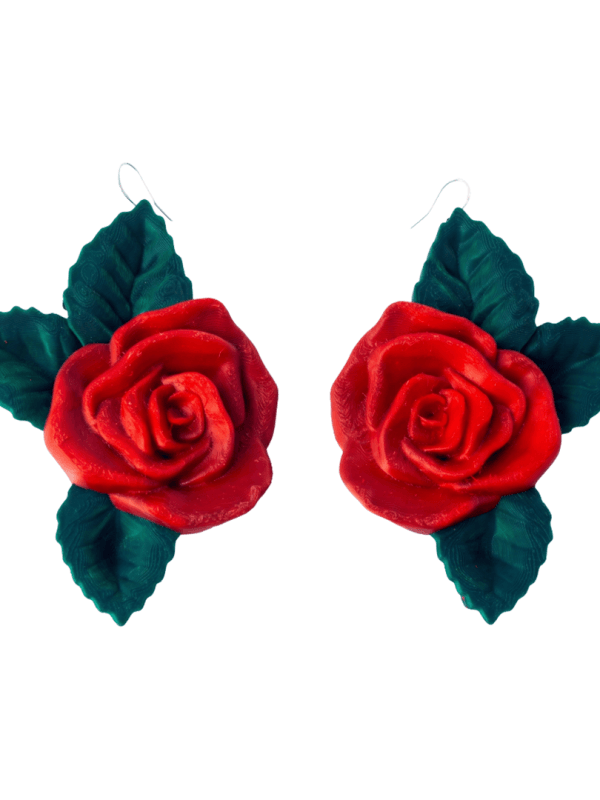Original flower earrings. Colorful, sustainable fashion earrings