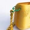 venezia-3 Gold handbag. Detail of the print on the GalloBuey Venzia luxury handbag