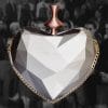 Bolso Dádiva diseñado por GalloBuey para la colección de Juan Duyos, corazón plata esculpido en 3D con tecnología paramétrica propia