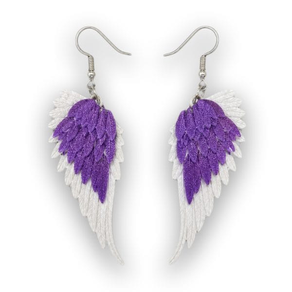 Festival accessories and summer deals, Gallobuey Angel Wing Earrings on a neutral background