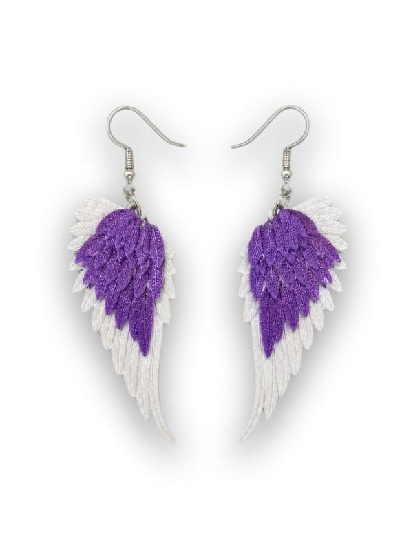 ALA-shadowwwww accesorios para festivales y ofertas de verano, Pendientes Alas de Ángel de Gallobuey en fondo neutro