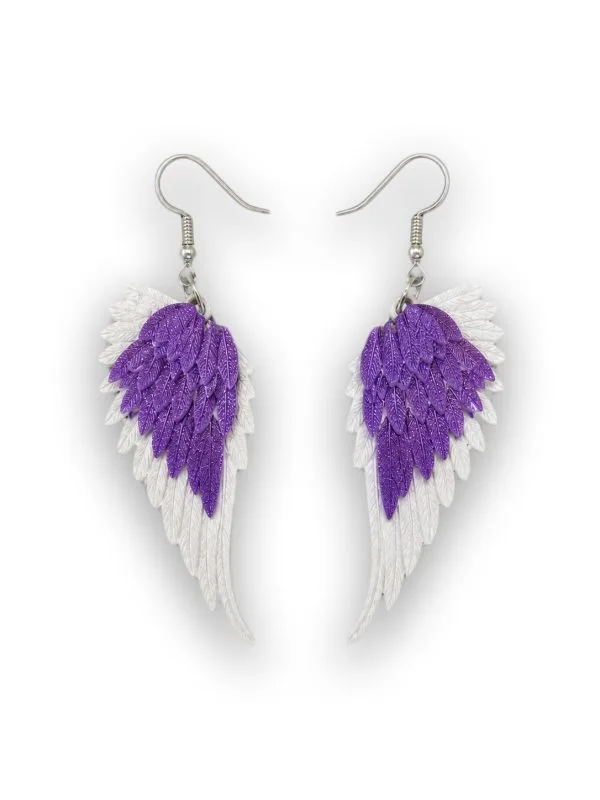 Festival accessories and summer deals, Gallobuey Angel Wing Earrings on a neutral background