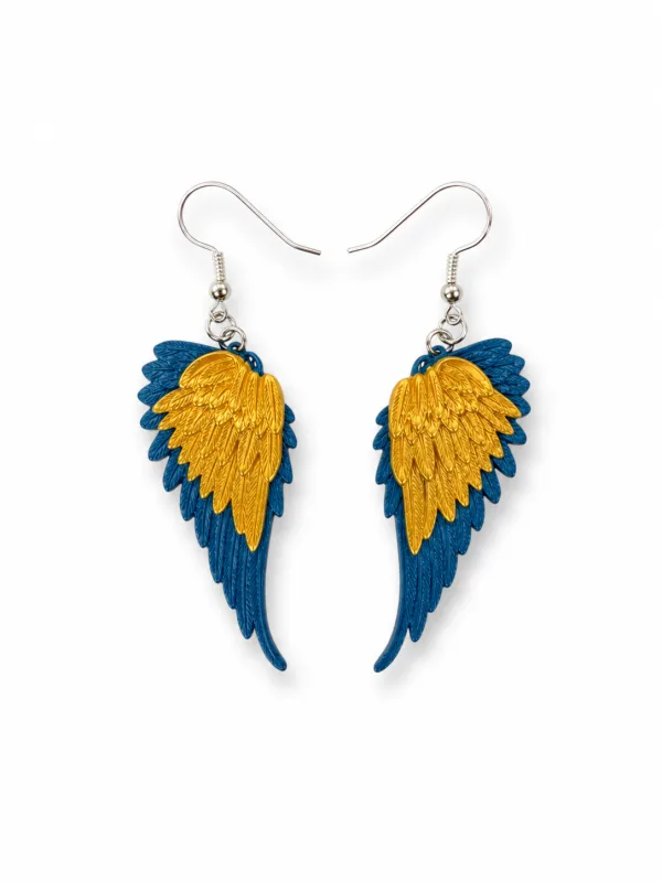 Festival accessories and summer deals, Gallobuey Angel Wing Earrings on a neutral background
