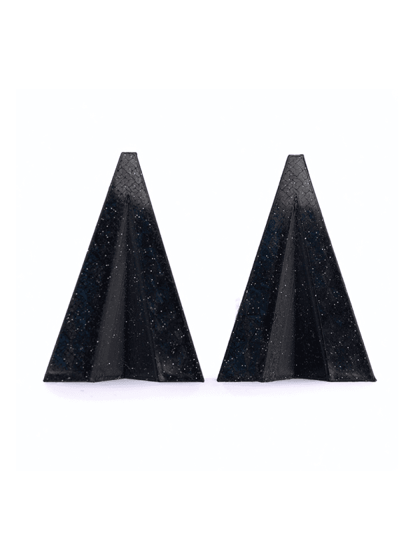 Pendientes largos de mujer con diseño de avión de papel en impresión 3D color beige otoño