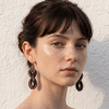 phoenix-medium Model wearing the long women's autumn phoenix earrings