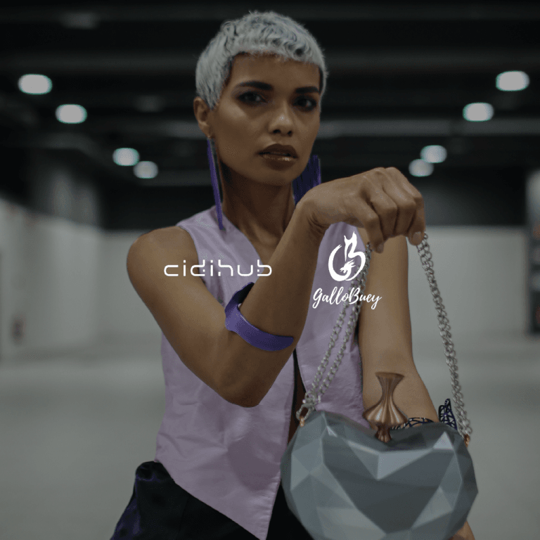 La Comisión Europea y CIDIHUB reconocen la madurez digital de GalloBuey. mujer con bolso de lujo de autor moderno